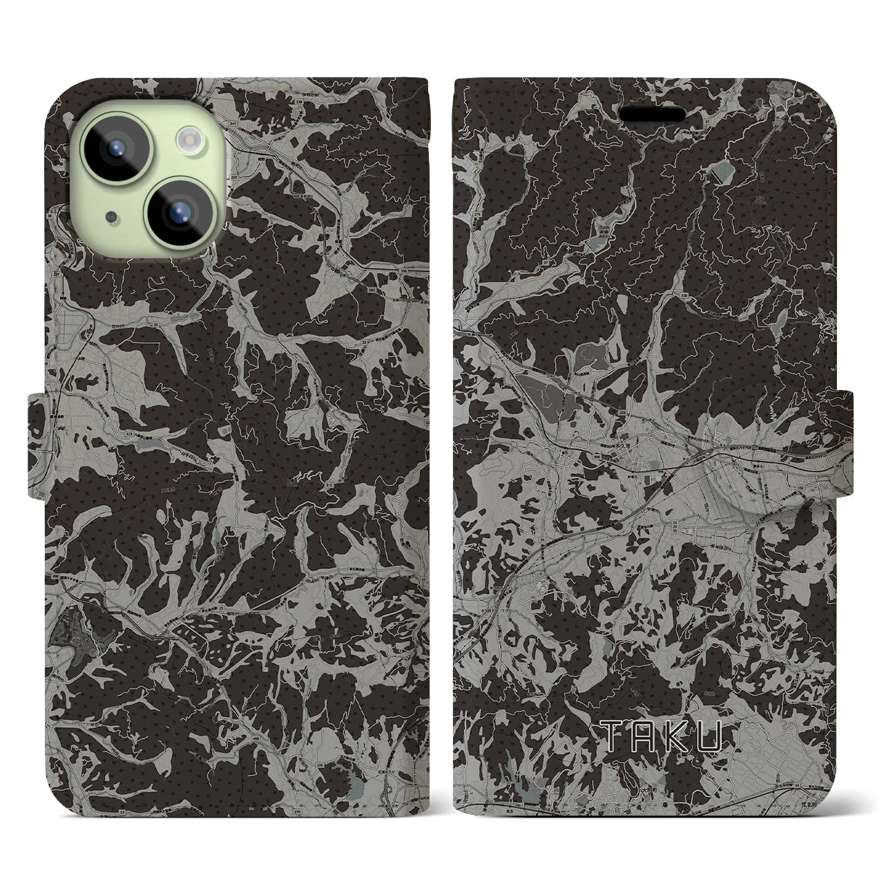 【多久(佐賀県)】地図柄iPhoneケース(手帳タイプ)