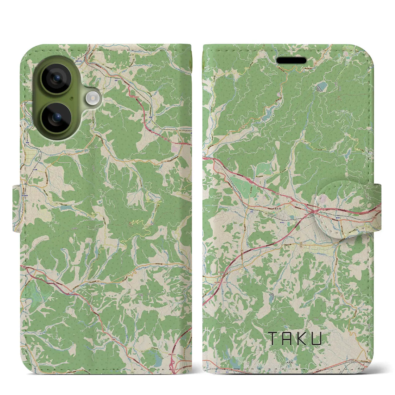 【多久(佐賀県)】地図柄iPhoneケース(手帳タイプ)