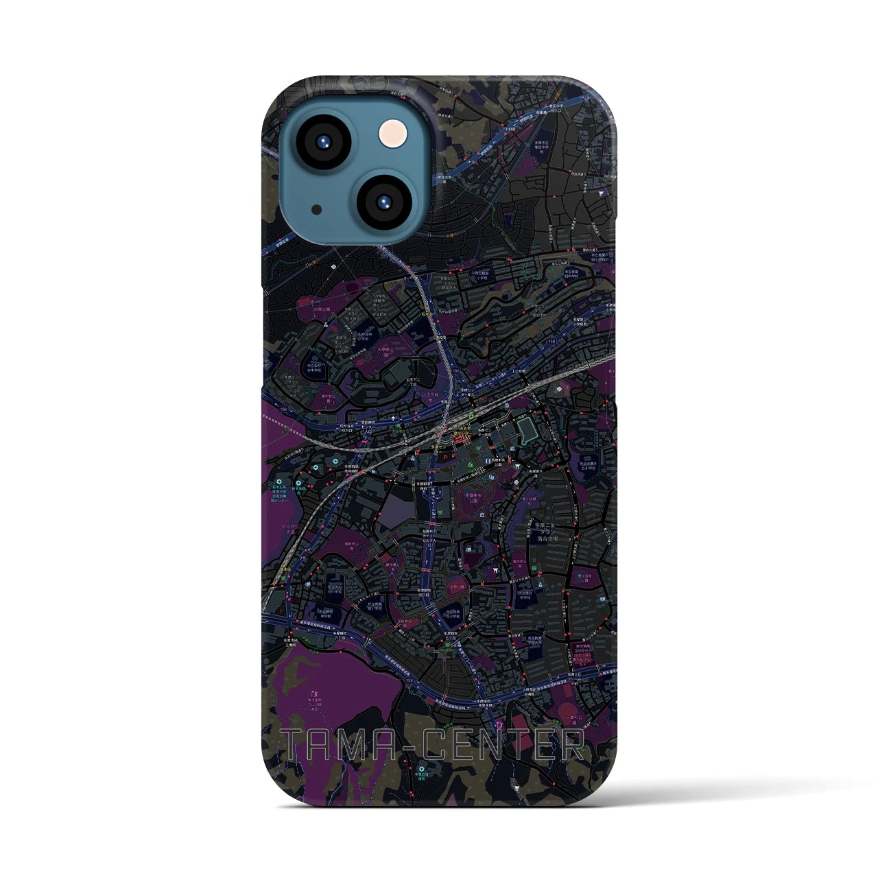 【多摩センター(東京都)】地図柄iPhoneケース(バックカバータイプ)