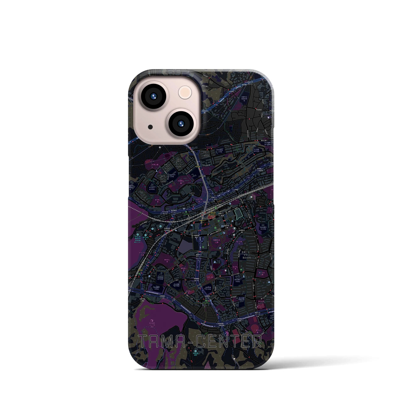 【多摩センター(東京都)】地図柄iPhoneケース(バックカバータイプ)