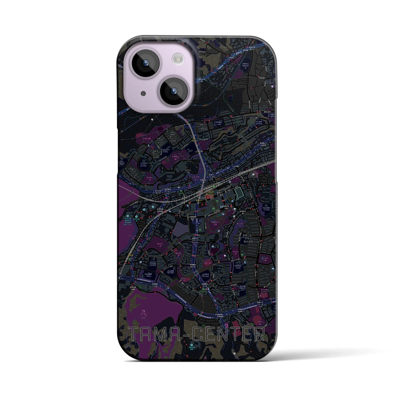 【多摩センター(東京都)】地図柄iPhoneケース(バックカバータイプ)