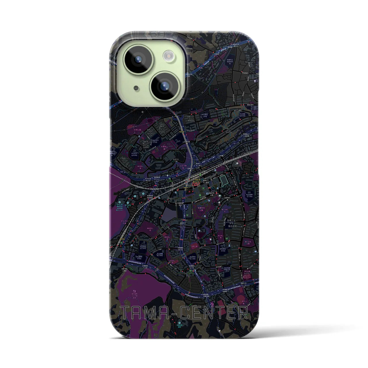 【多摩センター(東京都)】地図柄iPhoneケース(バックカバータイプ)