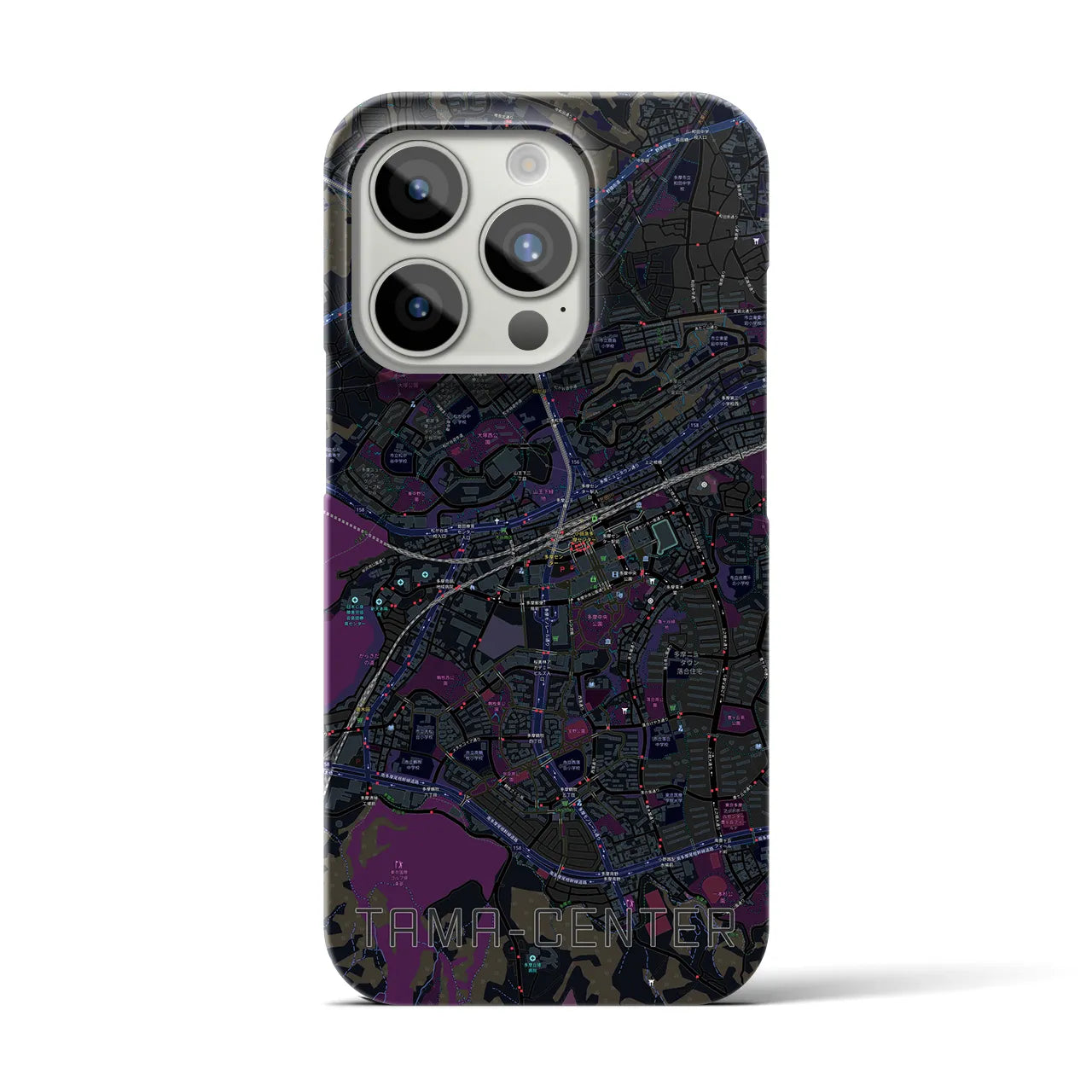 【多摩センター(東京都)】地図柄iPhoneケース(バックカバータイプ)