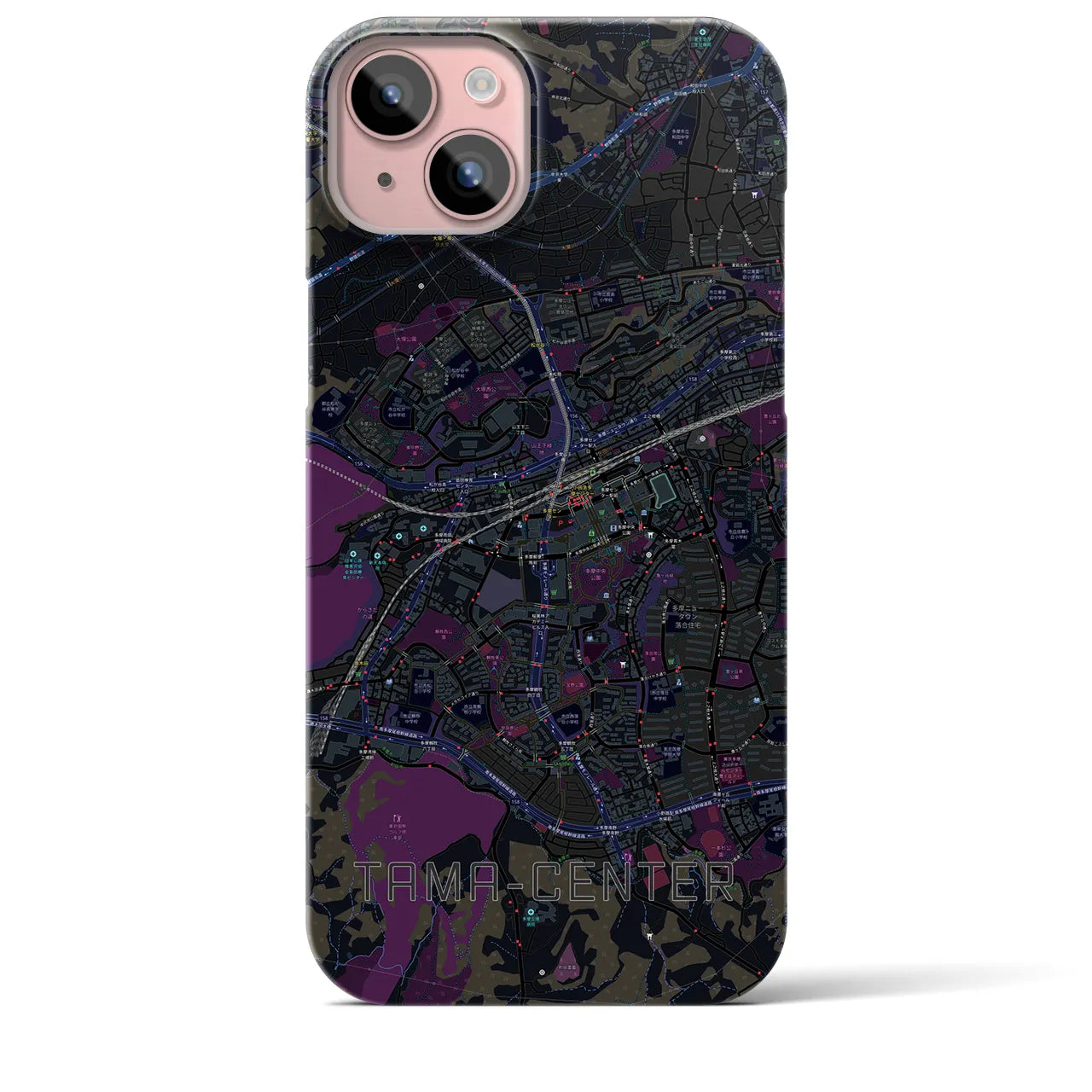 【多摩センター(東京都)】地図柄iPhoneケース(バックカバータイプ)