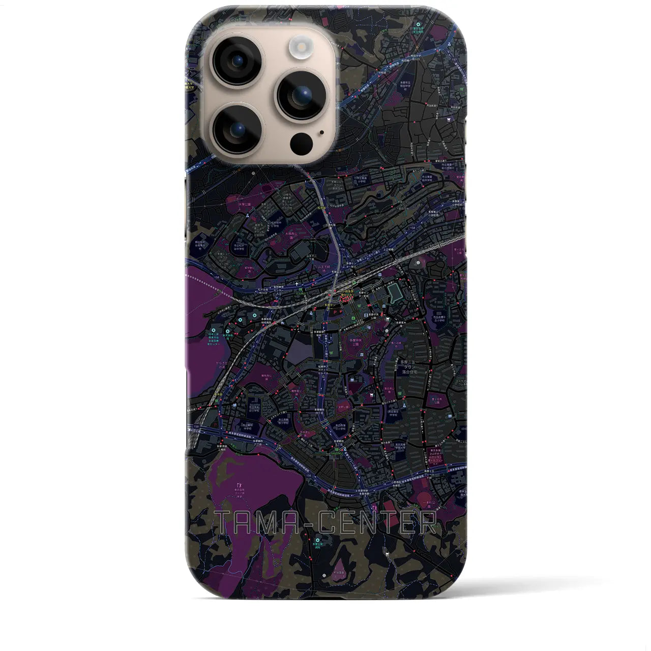 【多摩センター(東京都)】地図柄iPhoneケース(バックカバータイプ)
