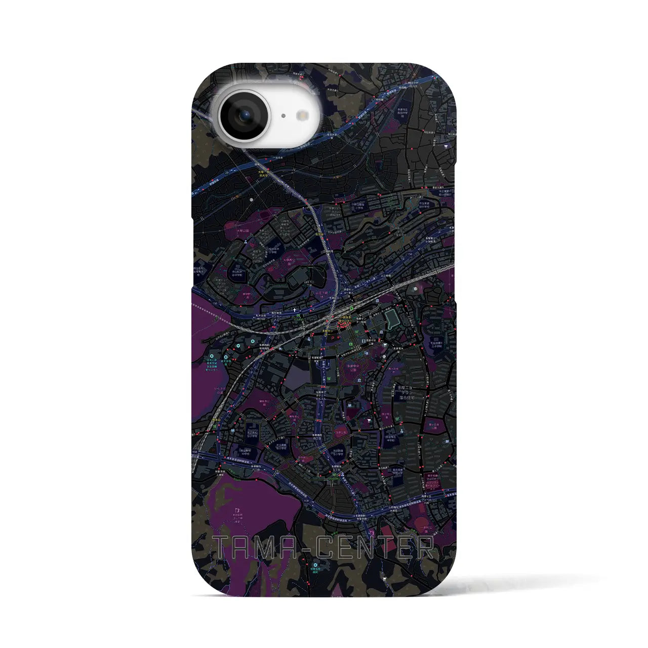 【多摩センター(東京都)】地図柄iPhoneケース(バックカバータイプ)