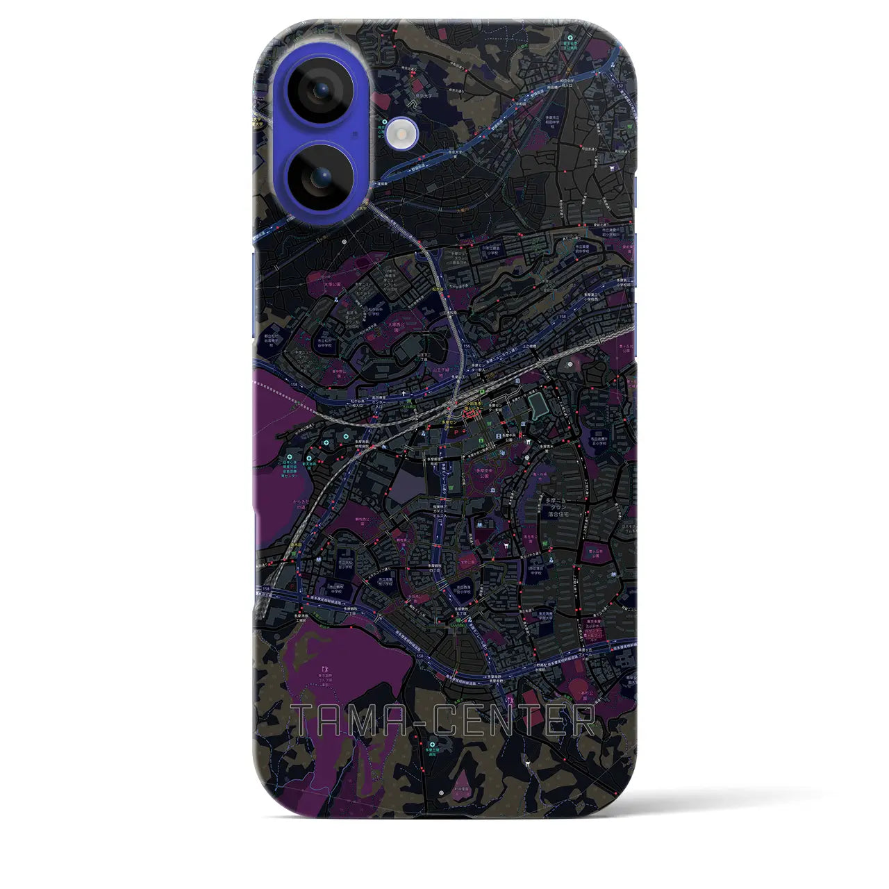 【多摩センター(東京都)】地図柄iPhoneケース(バックカバータイプ)