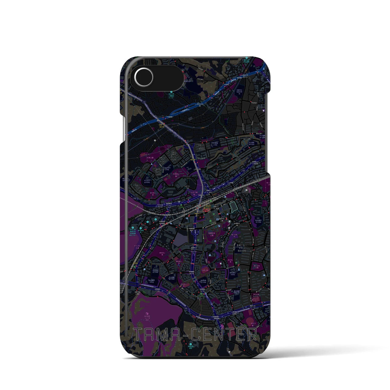 【多摩センター(東京都)】地図柄iPhoneケース(バックカバータイプ)