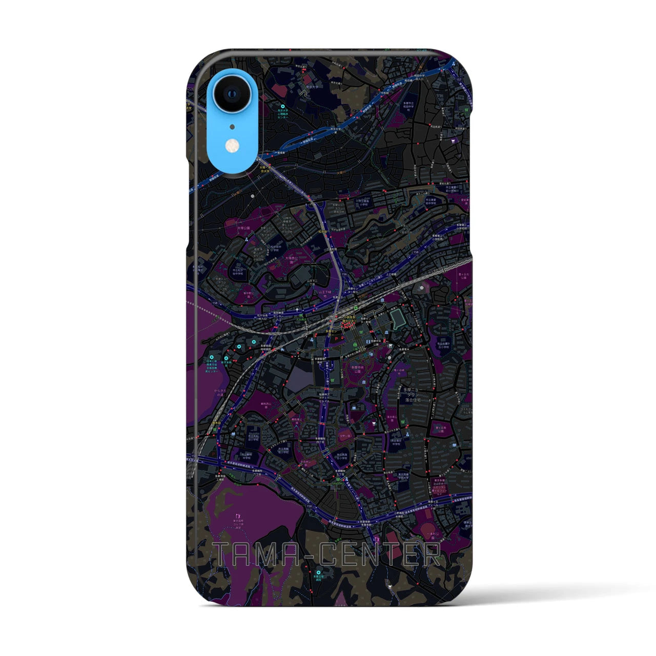 【多摩センター(東京都)】地図柄iPhoneケース(バックカバータイプ)
