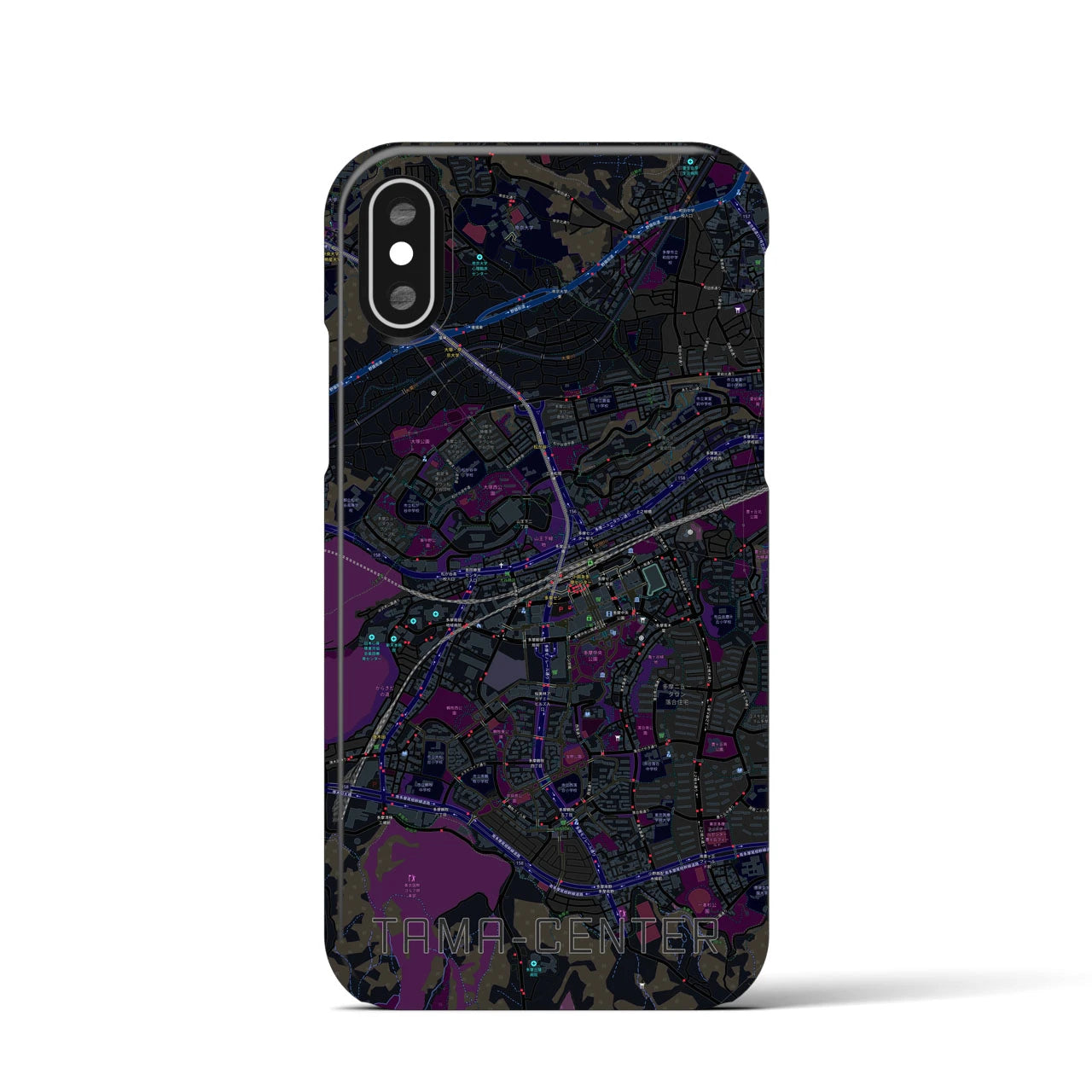 【多摩センター(東京都)】地図柄iPhoneケース(バックカバータイプ)