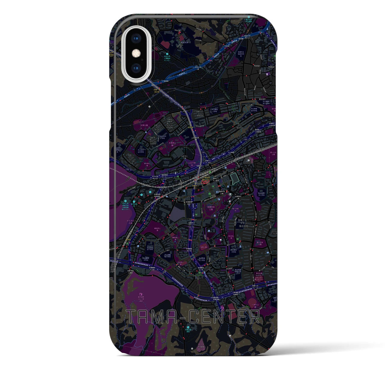 【多摩センター(東京都)】地図柄iPhoneケース(バックカバータイプ)