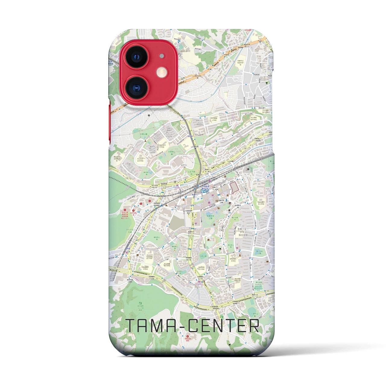 【多摩センター(東京都)】地図柄iPhoneケース(バックカバータイプ)