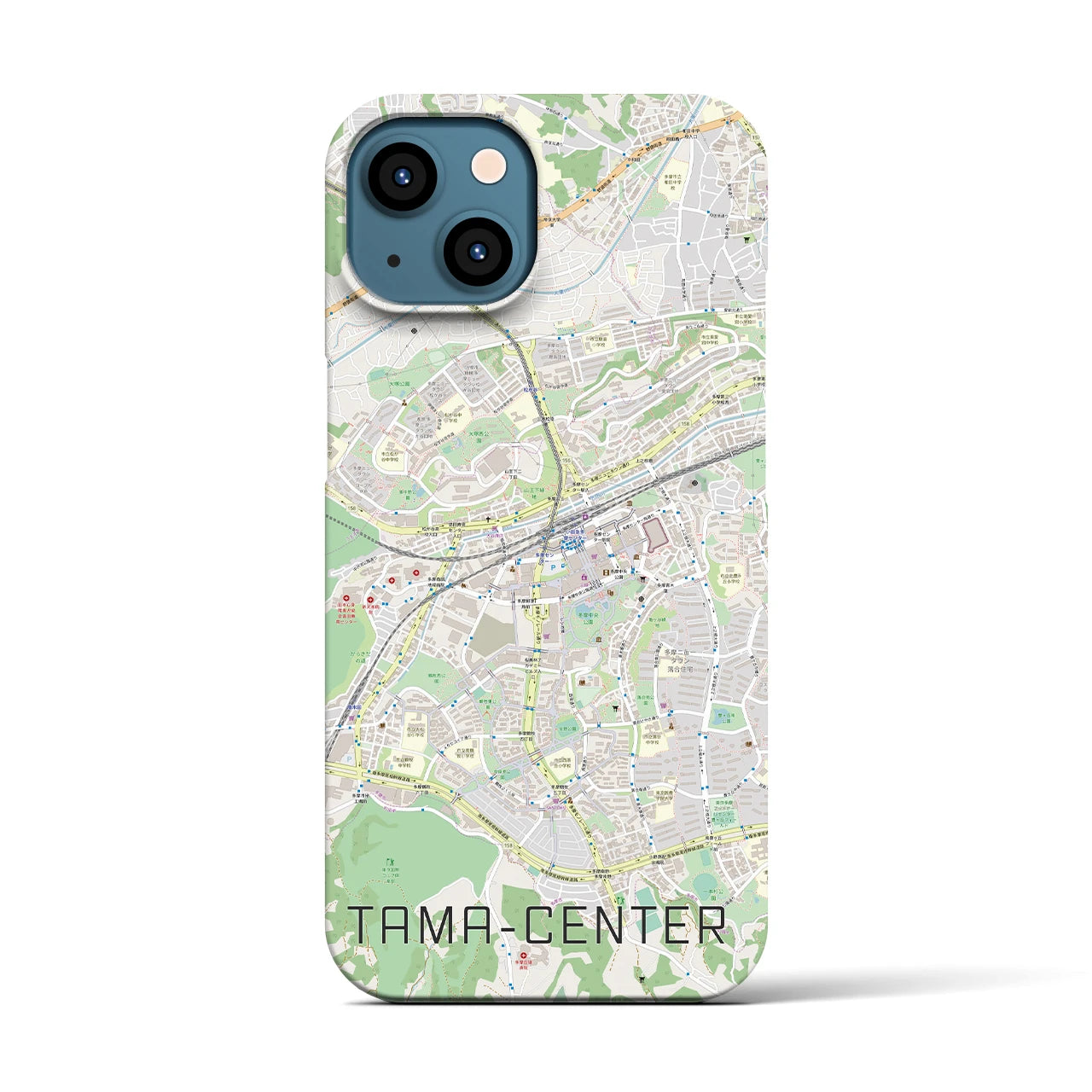【多摩センター(東京都)】地図柄iPhoneケース(バックカバータイプ)
