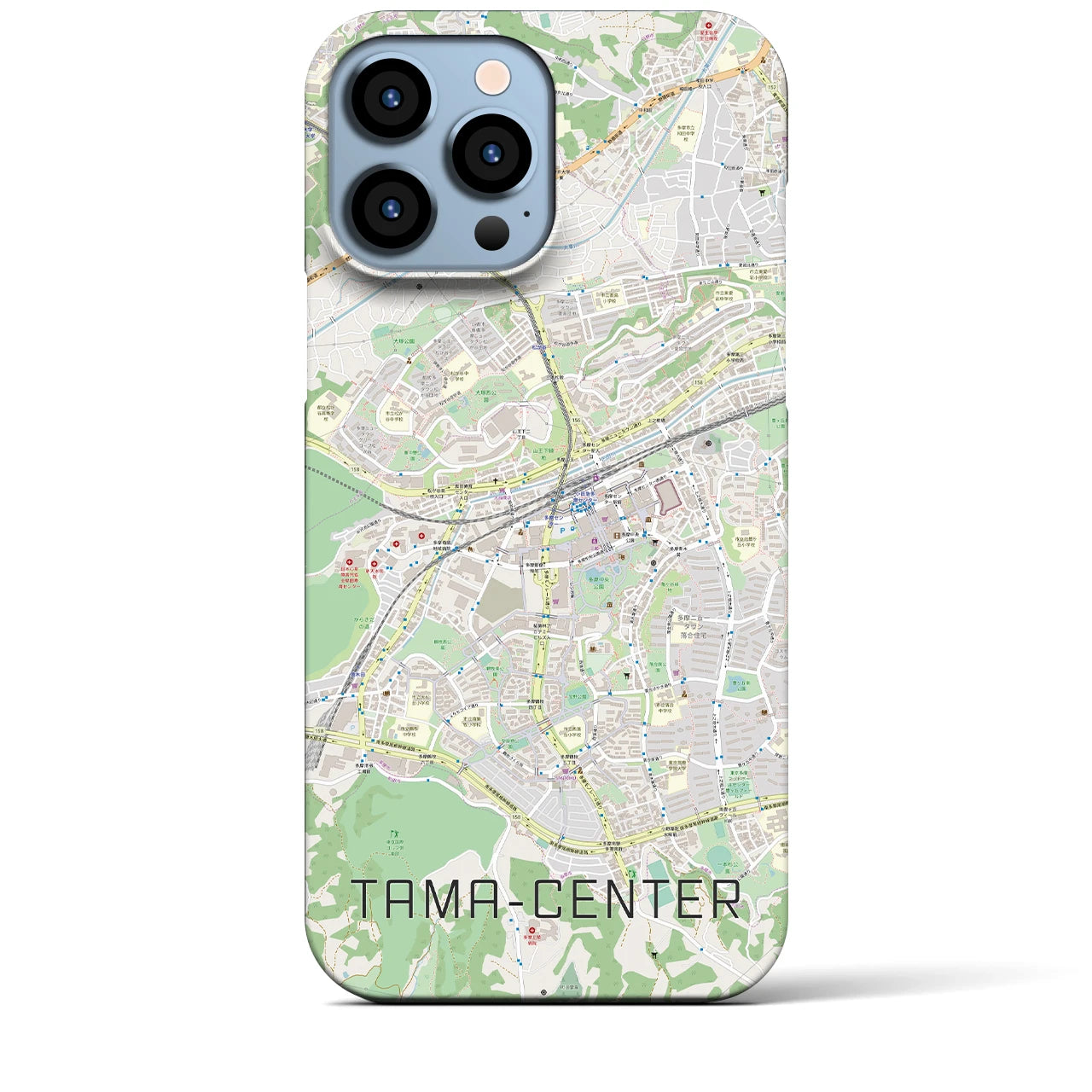 【多摩センター(東京都)】地図柄iPhoneケース(バックカバータイプ)