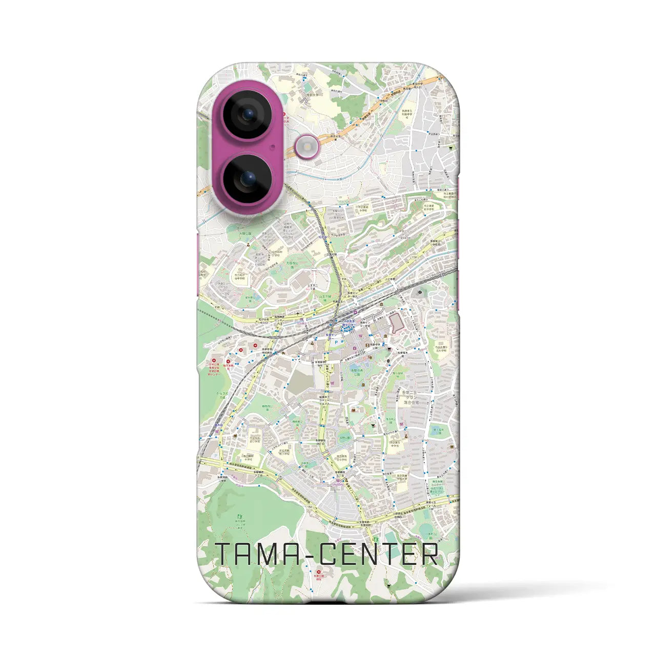 【多摩センター(東京都)】地図柄iPhoneケース(バックカバータイプ)