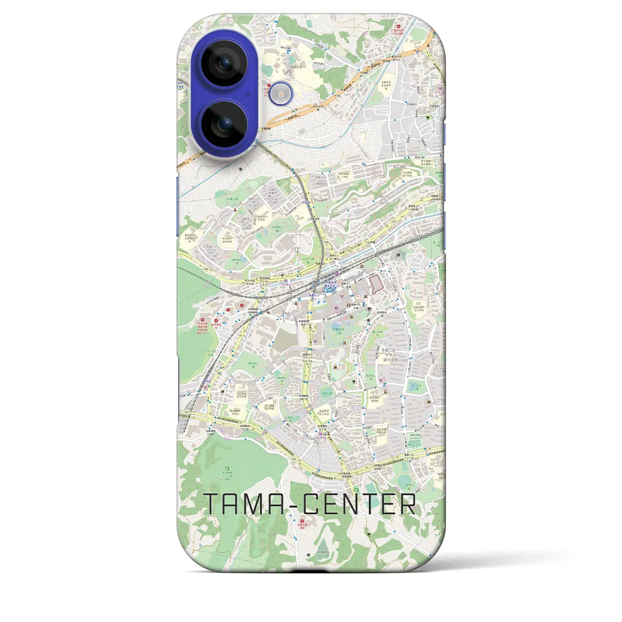 【多摩センター(東京都)】地図柄iPhoneケース(バックカバータイプ)ナチュラル・iPhone 16 Pro Max 用