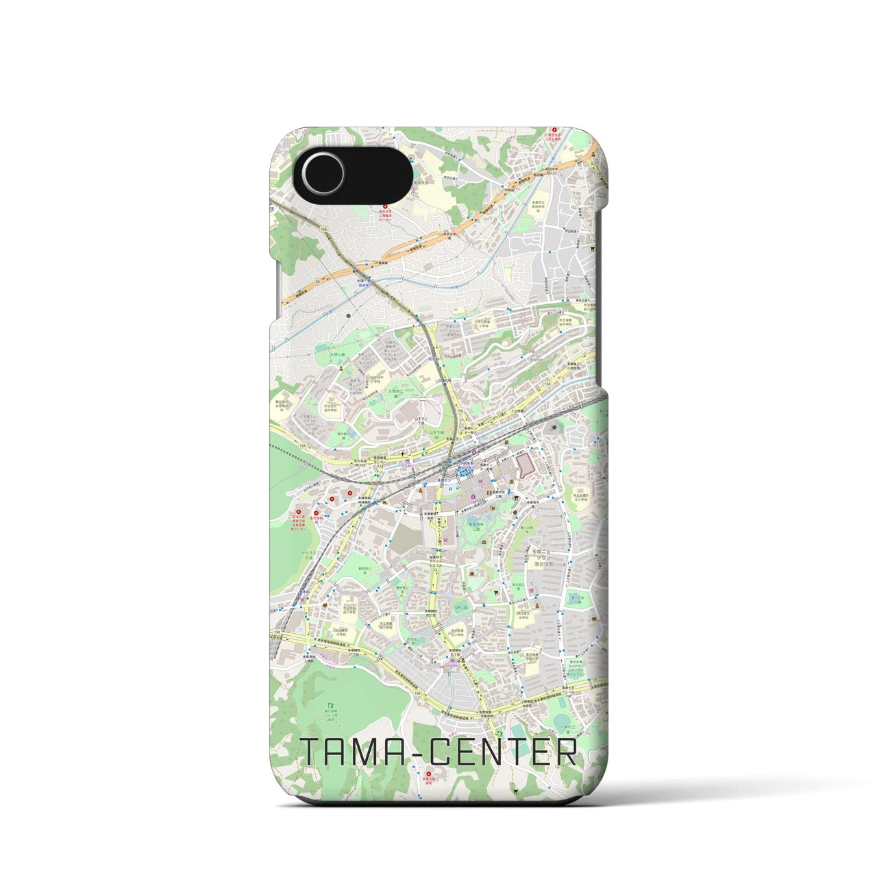 【多摩センター(東京都)】地図柄iPhoneケース(バックカバータイプ)