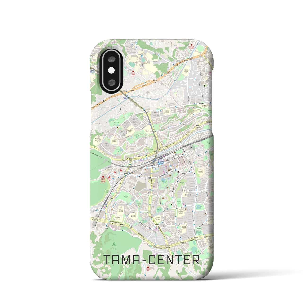 【多摩センター(東京都)】地図柄iPhoneケース(バックカバータイプ)