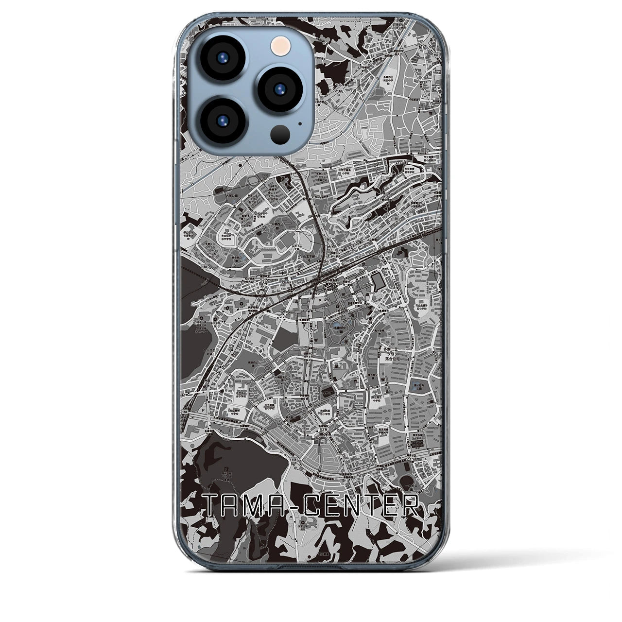 【多摩センター(東京都)】地図柄iPhoneケース(クリアタイプ)