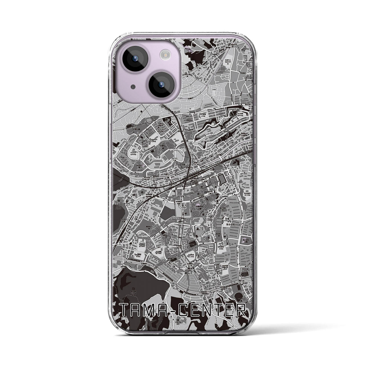 【多摩センター(東京都)】地図柄iPhoneケース(クリアタイプ)