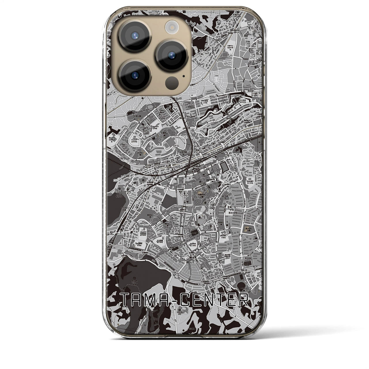 【多摩センター(東京都)】地図柄iPhoneケース(クリアタイプ)