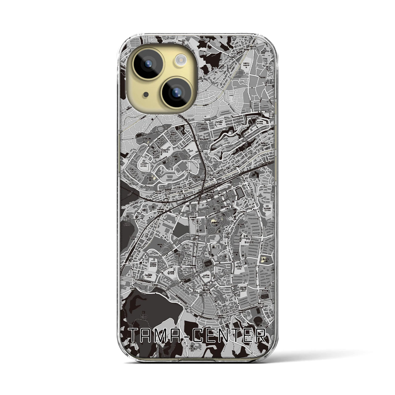 【多摩センター(東京都)】地図柄iPhoneケース(クリアタイプ)