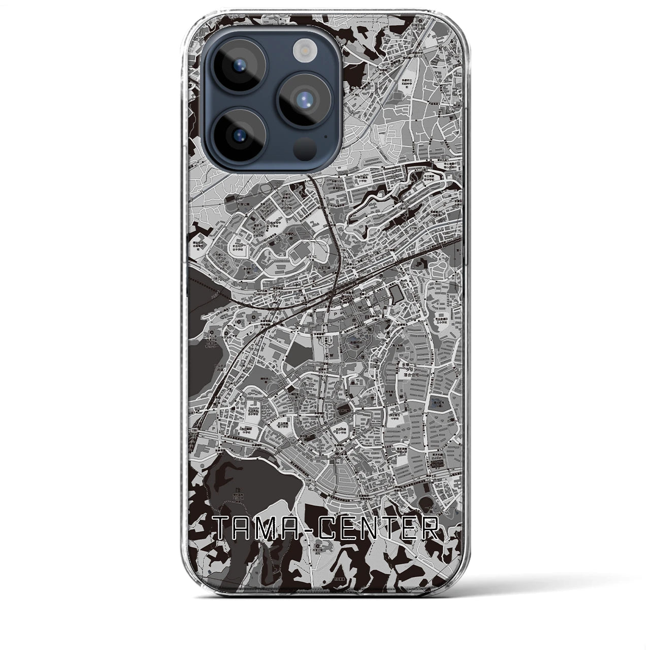 【多摩センター(東京都)】地図柄iPhoneケース(クリアタイプ)