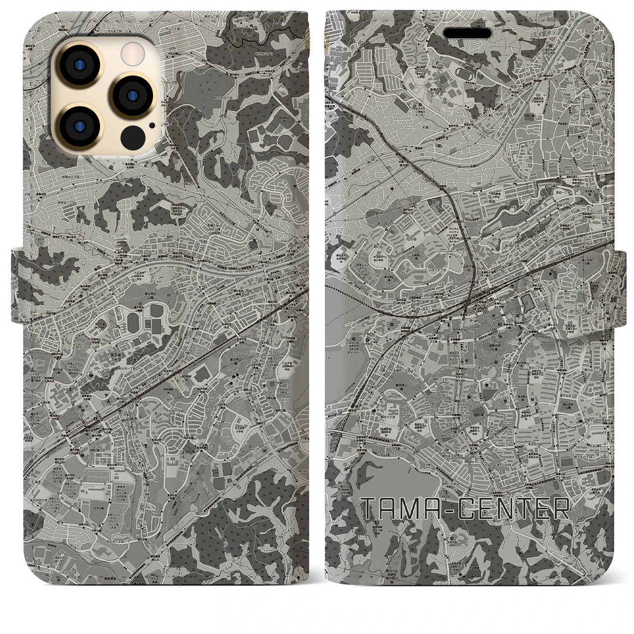 【多摩センター(東京都)】地図柄iPhoneケース(手帳タイプ)