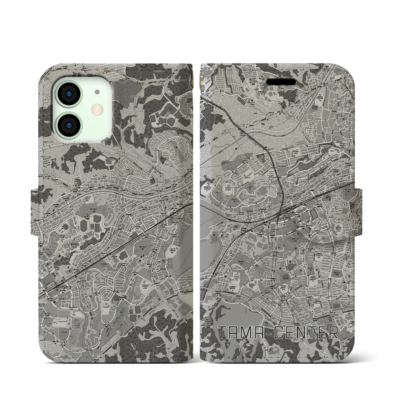 【多摩センター(東京都)】地図柄iPhoneケース(手帳タイプ)