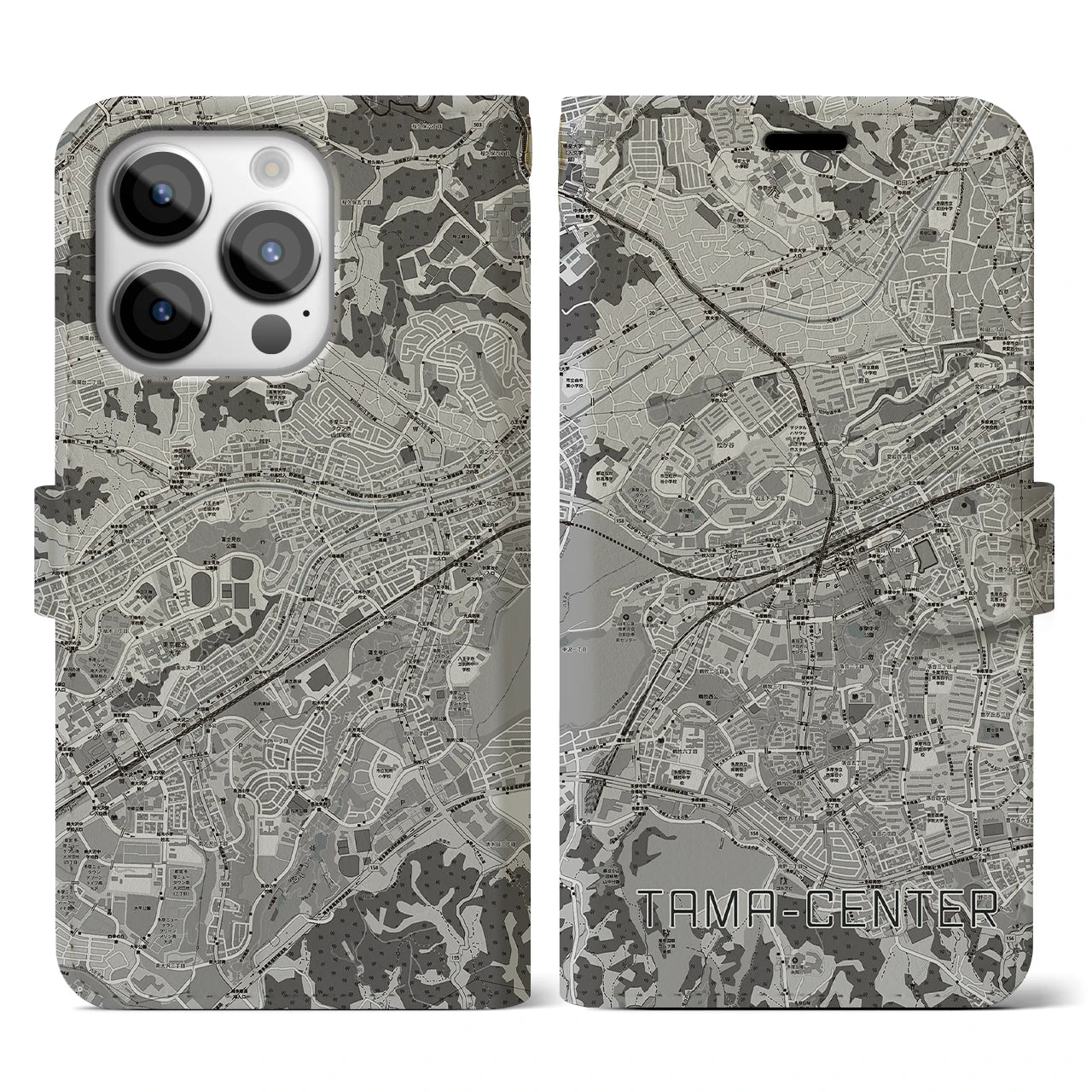 【多摩センター(東京都)】地図柄iPhoneケース(手帳タイプ)