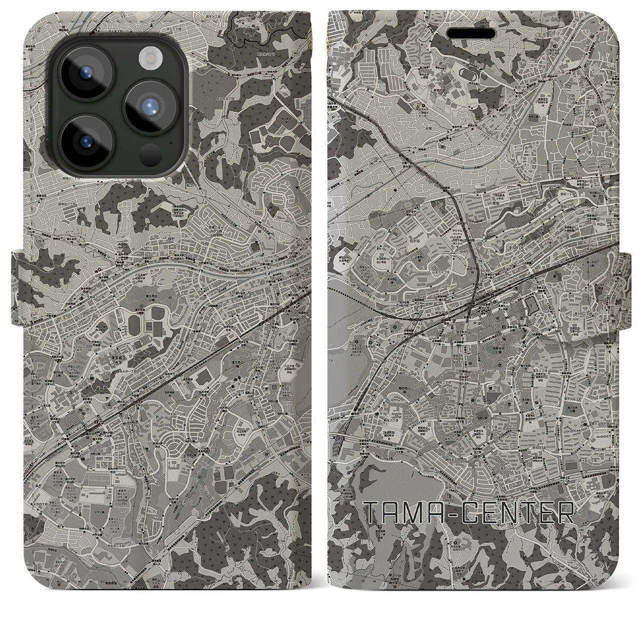 【多摩センター(東京都)】地図柄iPhoneケース(手帳タイプ)