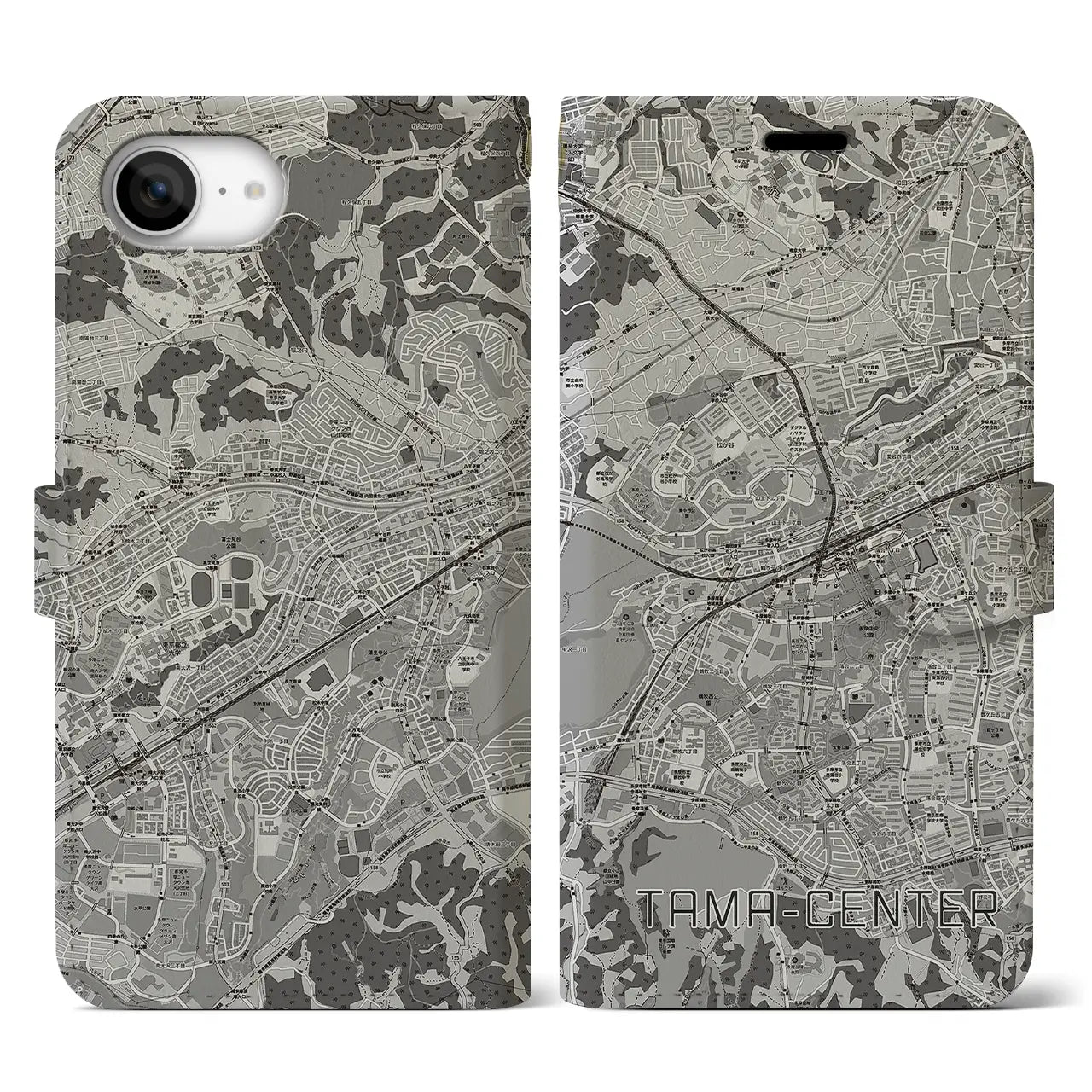 【多摩センター(東京都)】地図柄iPhoneケース(手帳タイプ)