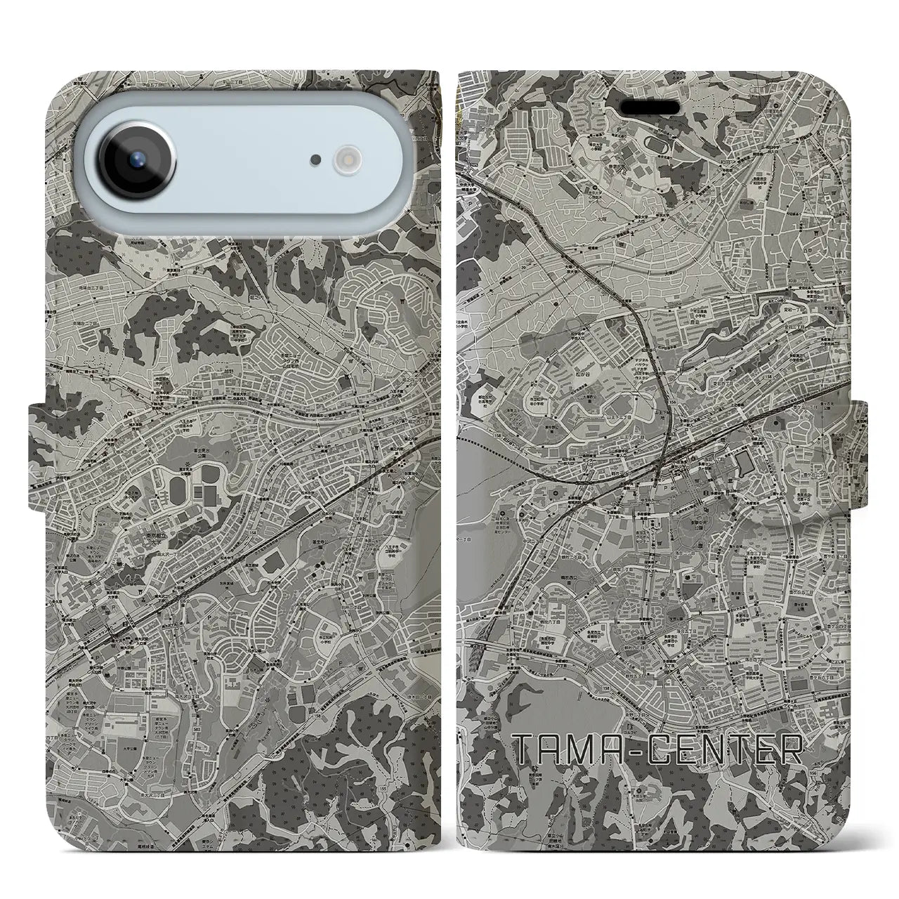 【多摩センター(東京都)】地図柄iPhoneケース(手帳タイプ)