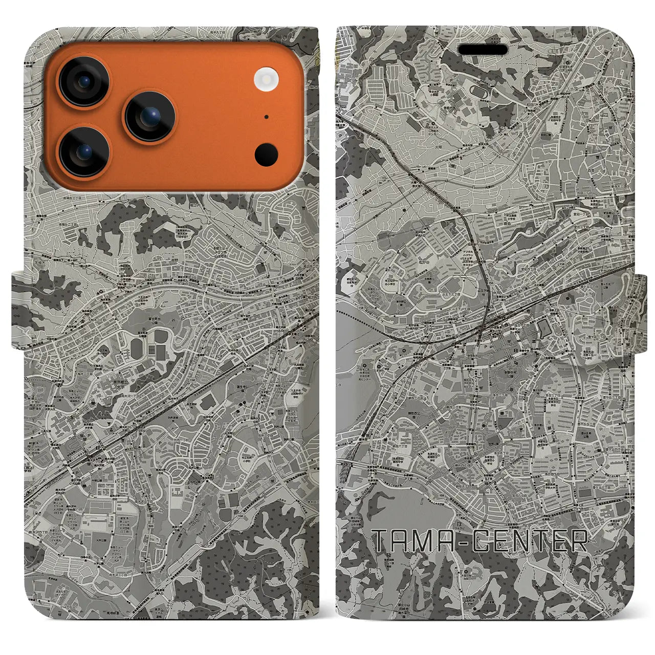 【多摩センター(東京都)】地図柄iPhoneケース(手帳タイプ)