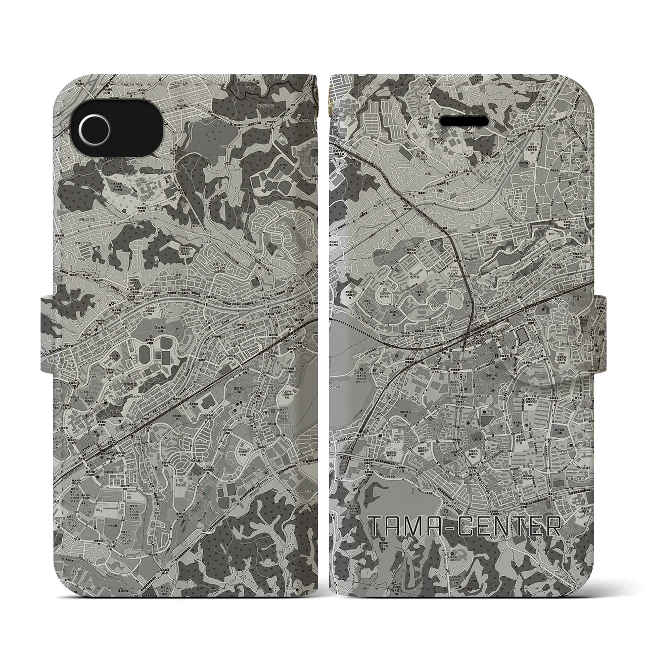 【多摩センター(東京都)】地図柄iPhoneケース(手帳タイプ)