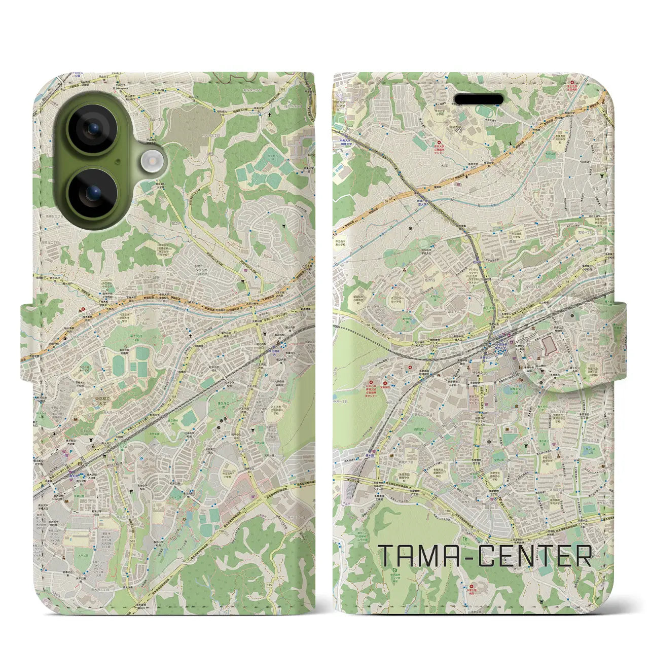 【多摩センター(東京都)】地図柄iPhoneケース(手帳タイプ)