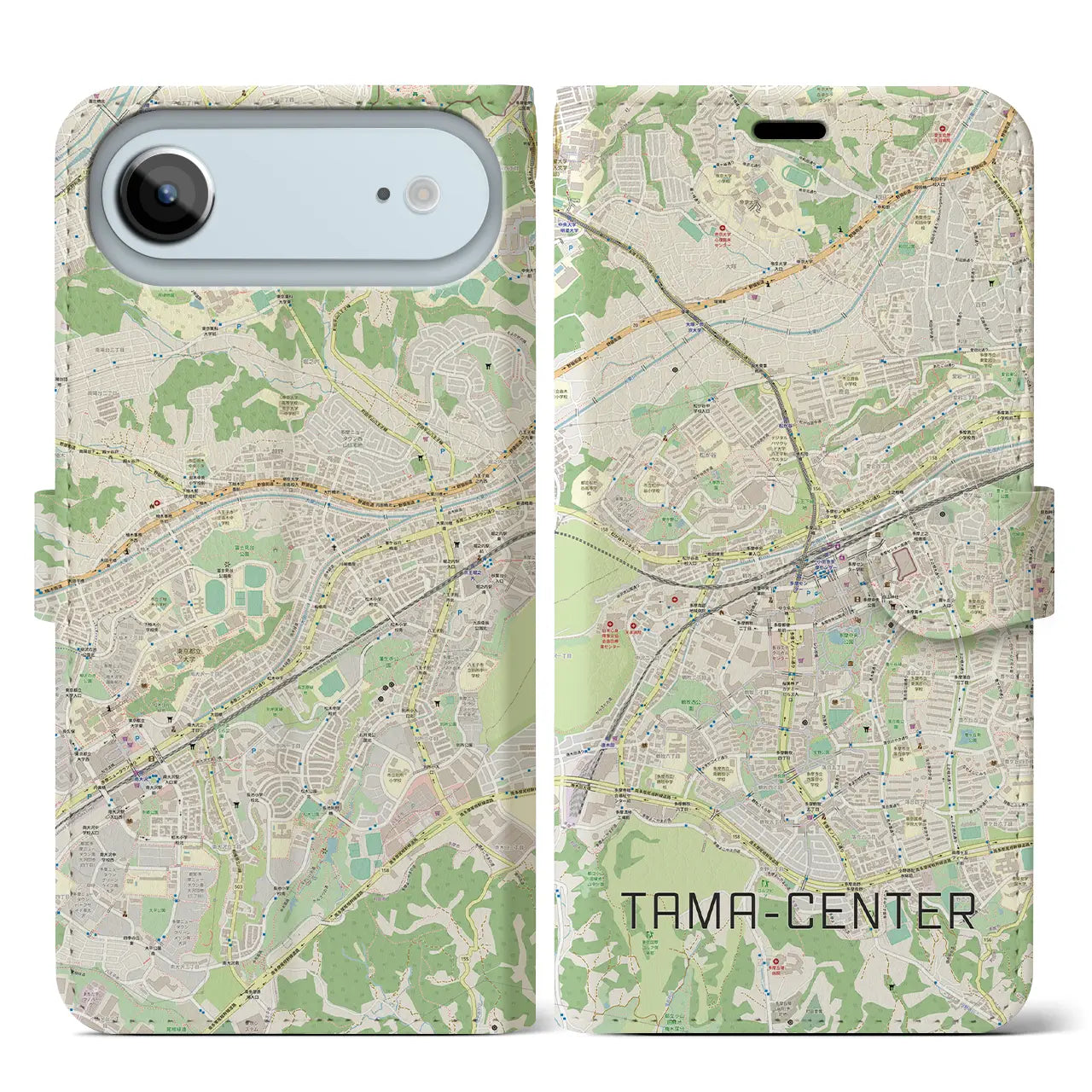 【多摩センター(東京都)】地図柄iPhoneケース(手帳タイプ)