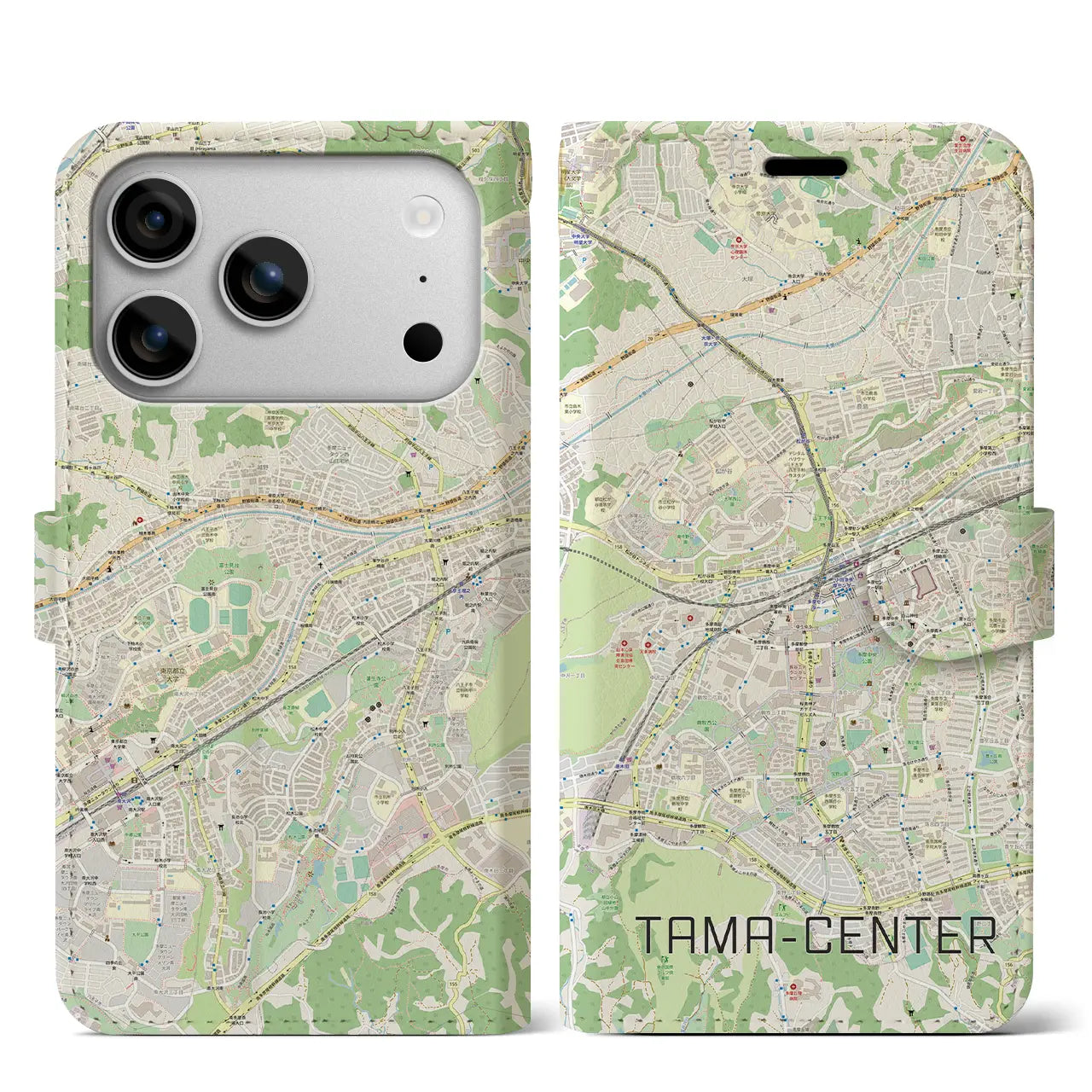 【多摩センター(東京都)】地図柄iPhoneケース(手帳タイプ)