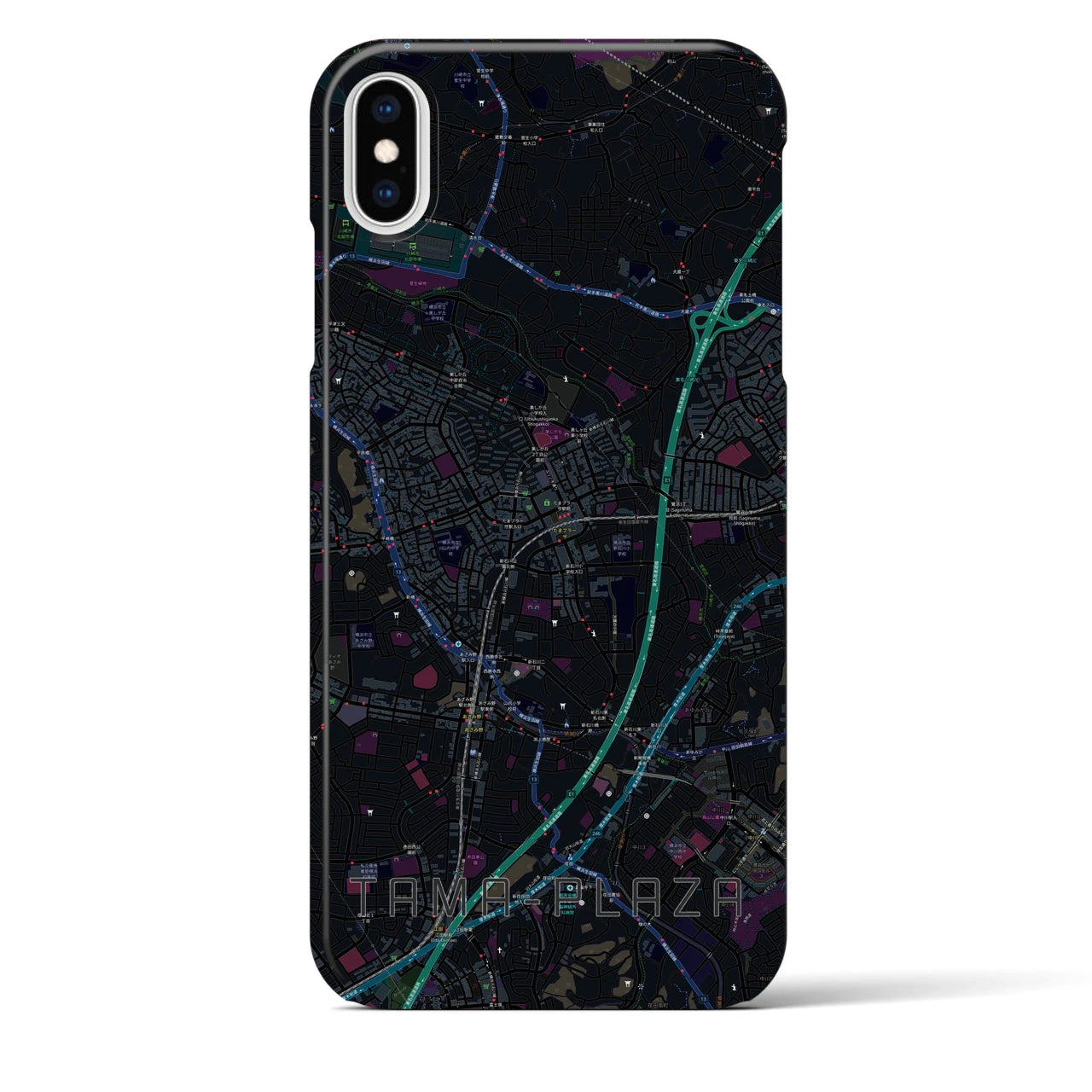 【たまプラーザ(神奈川県)】地図柄iPhoneケース(バックカバータイプ)