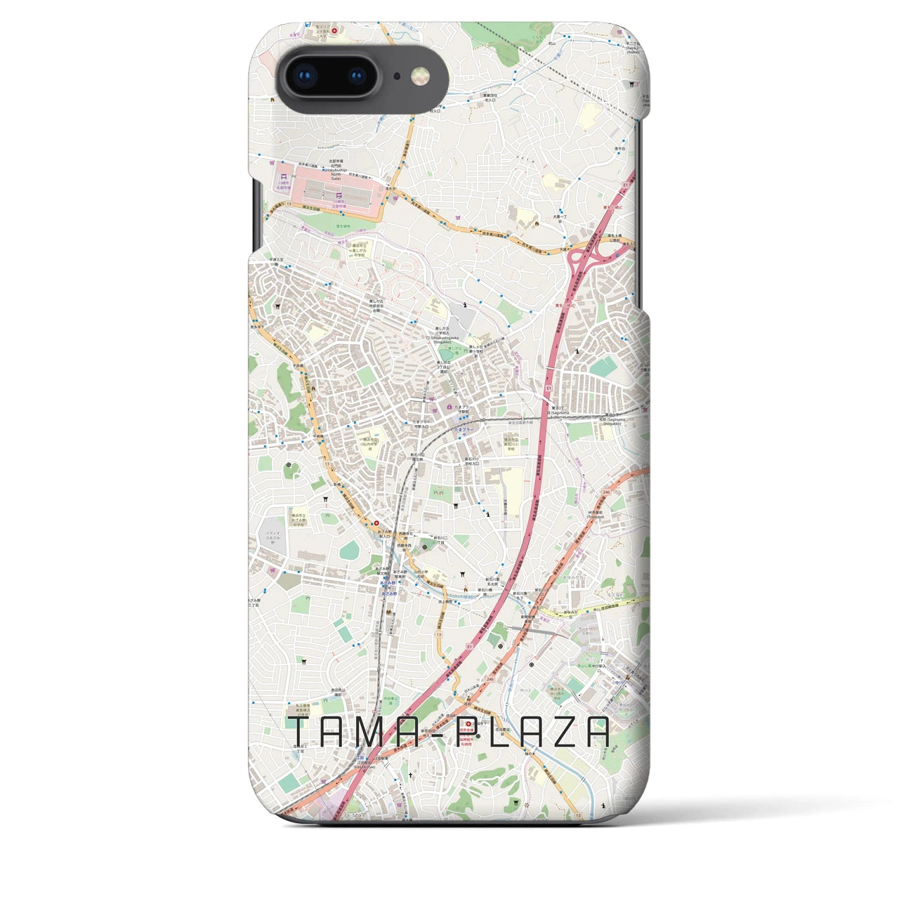 【たまプラーザ(神奈川県)】地図柄iPhoneケース(バックカバータイプ)