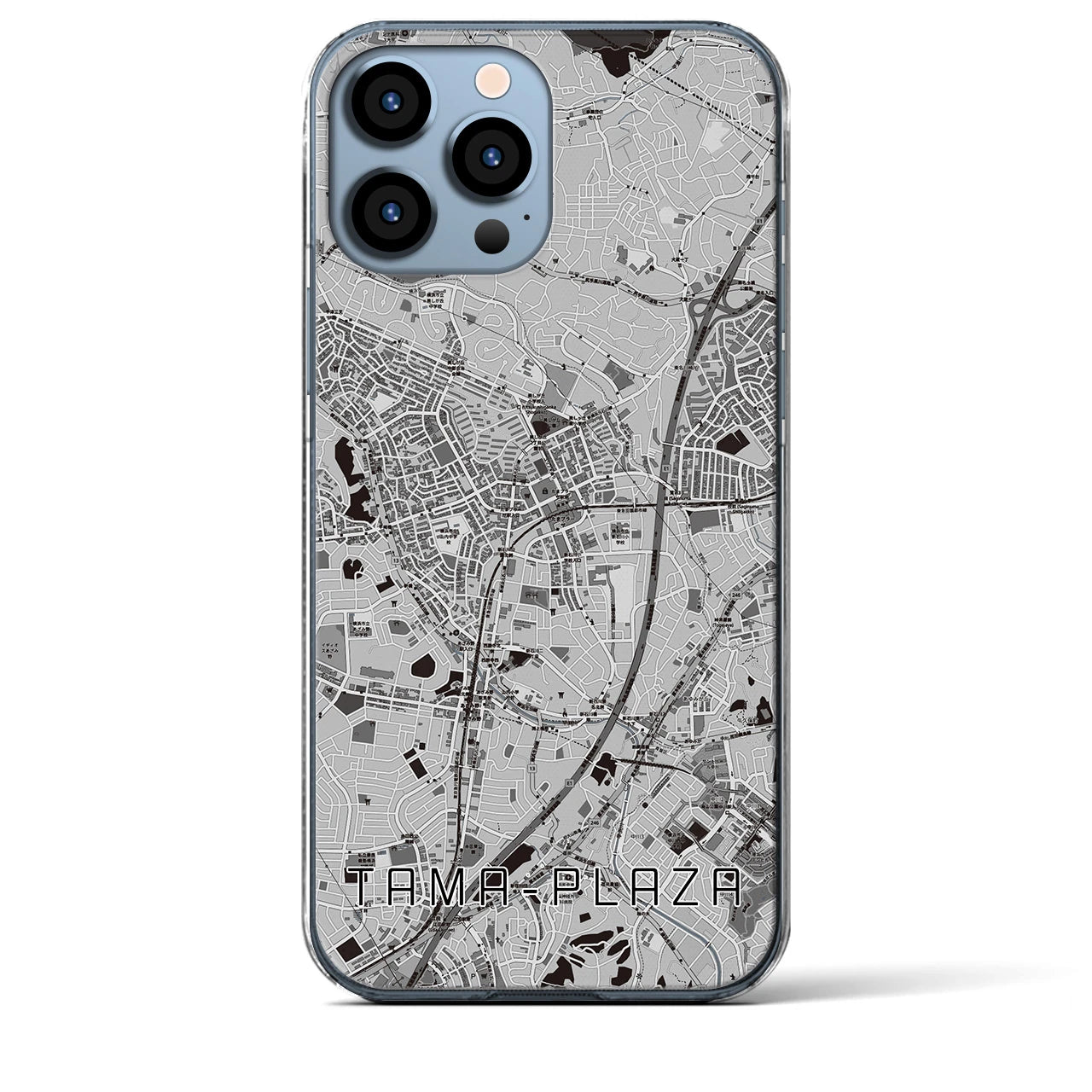 【たまプラーザ(神奈川県)】地図柄iPhoneケース(クリアタイプ)