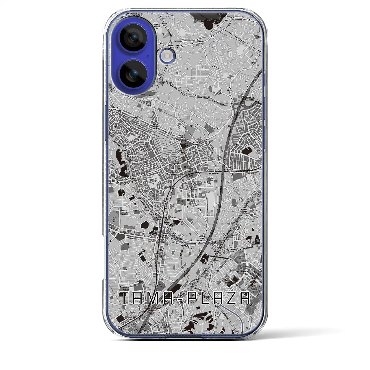 【たまプラーザ(神奈川県)】地図柄iPhoneケース(クリアタイプ)