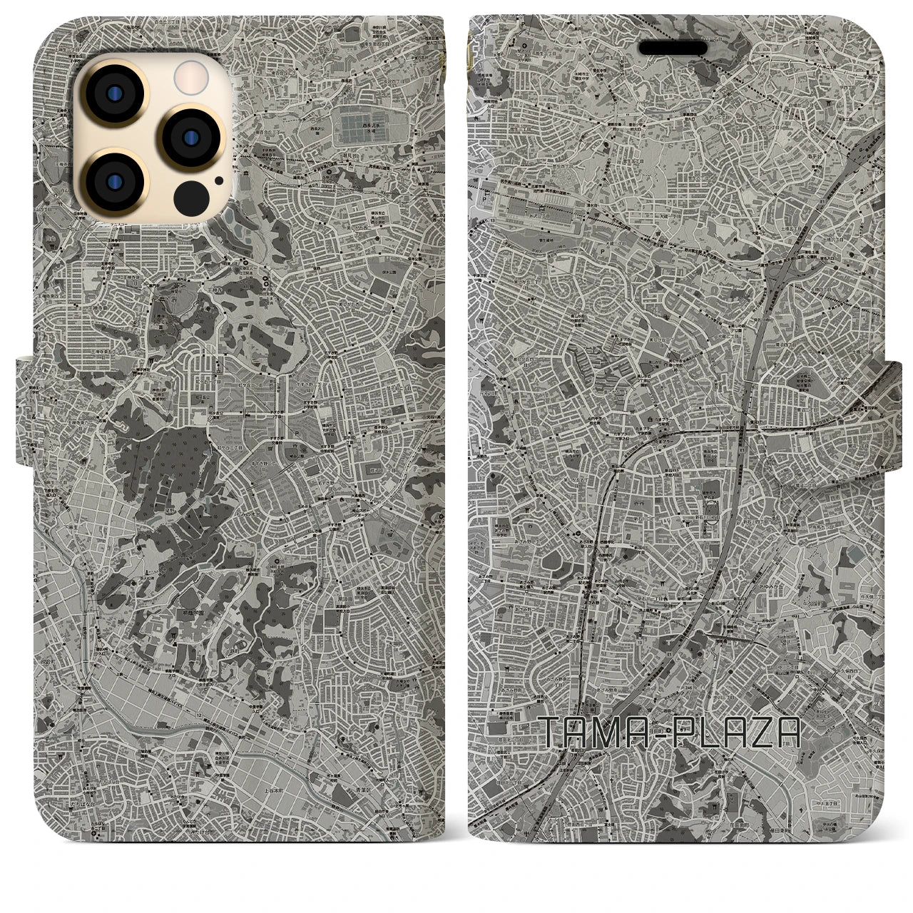 【たまプラーザ(神奈川県)】地図柄iPhoneケース(手帳タイプ)