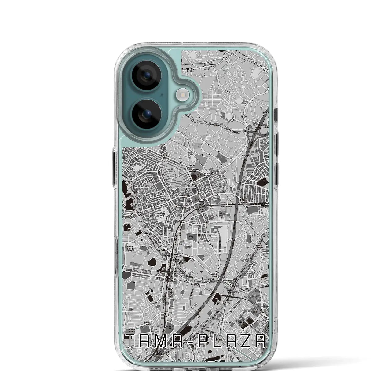 【たまプラーザ(神奈川県)】地図柄iPhoneケース(MagSafeタイプ)モノトーン・iPhone 16 Pro 用