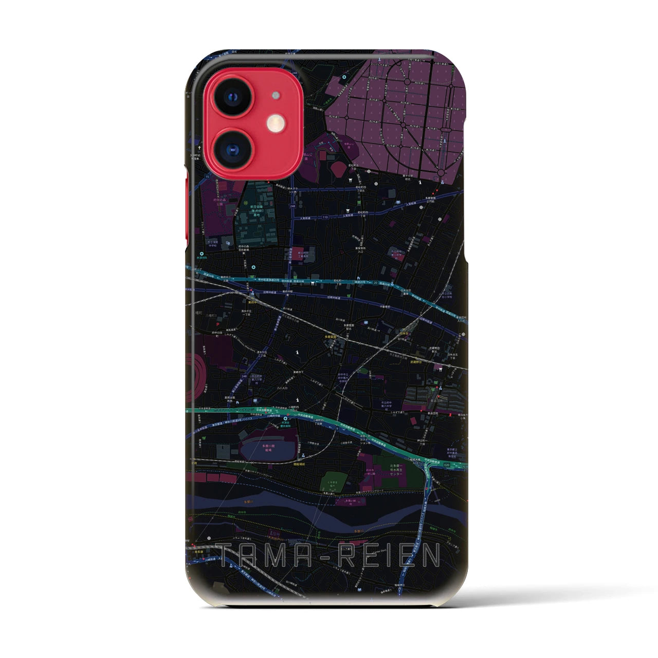【多磨霊園(東京都)】地図柄iPhoneケース(バックカバータイプ)