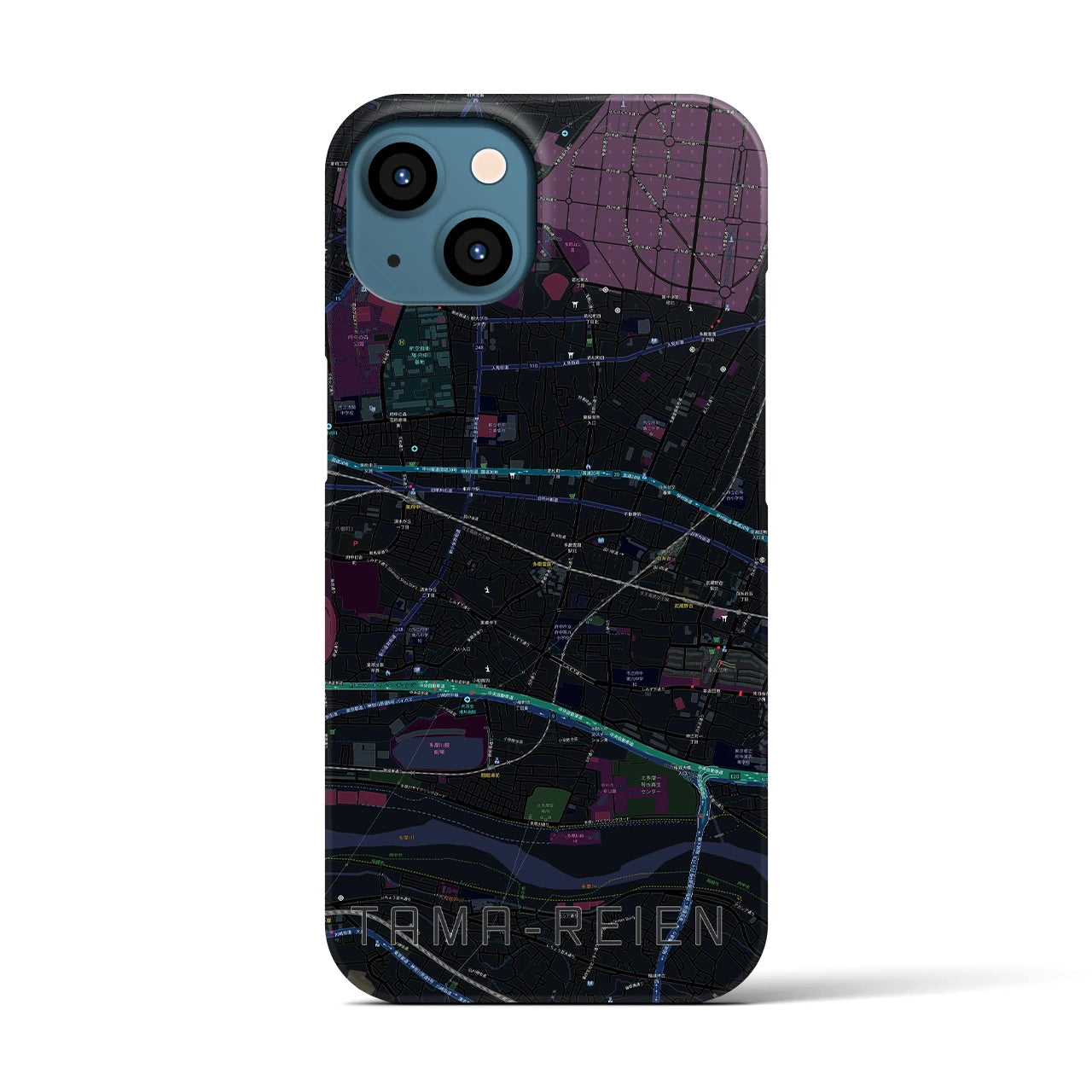 【多磨霊園(東京都)】地図柄iPhoneケース(バックカバータイプ)