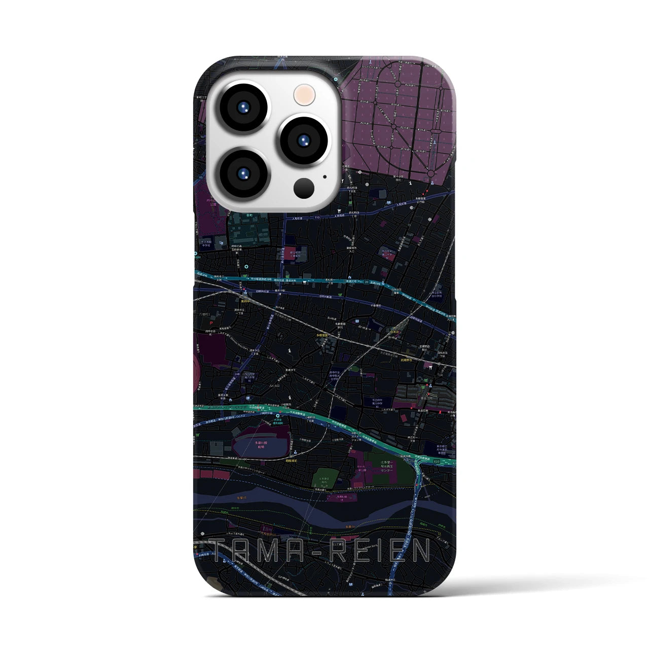 【多磨霊園(東京都)】地図柄iPhoneケース(バックカバータイプ)