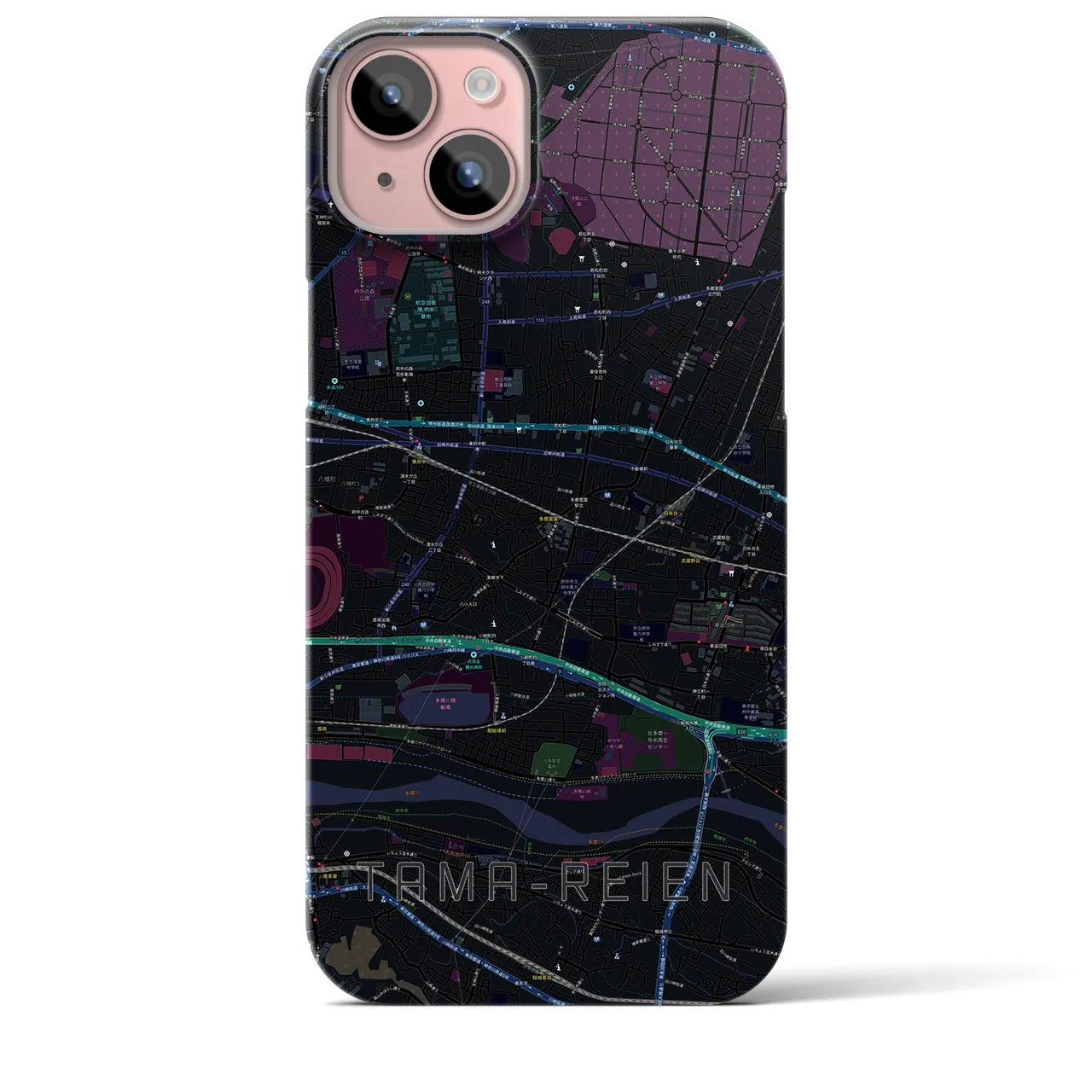 【多磨霊園(東京都)】地図柄iPhoneケース(バックカバータイプ)