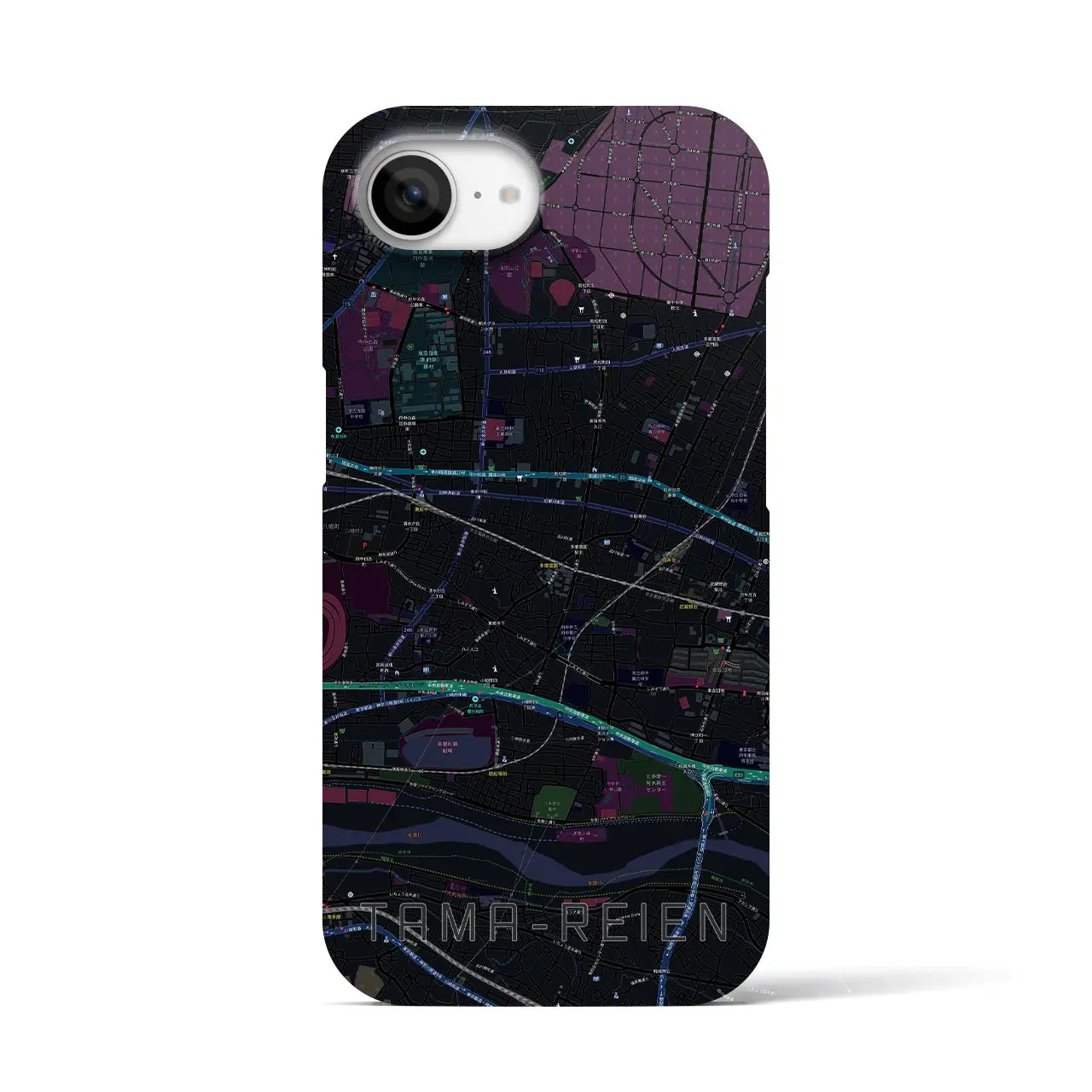 【多磨霊園(東京都)】地図柄iPhoneケース(バックカバータイプ)