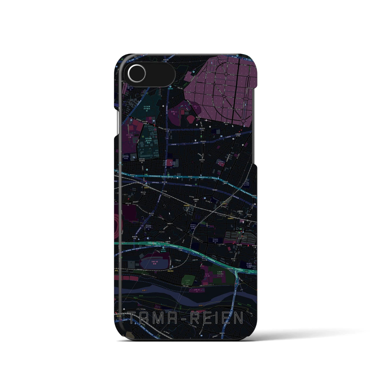 【多磨霊園(東京都)】地図柄iPhoneケース(バックカバータイプ)